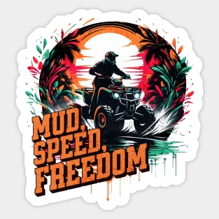 Mud Speed Freedom Quad Design Sticker